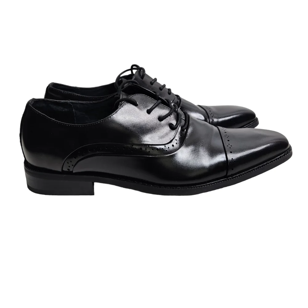Stacy Adams Mens Bancroft Oxford Black Dress Shoes Size 9.5